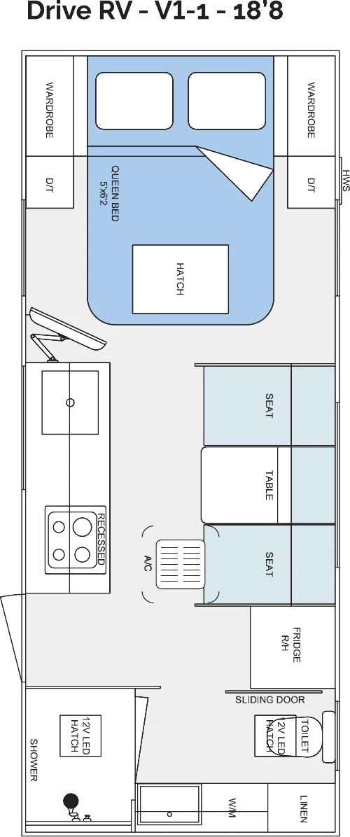 Drive RV - V1-1 - 18’8 floorplan