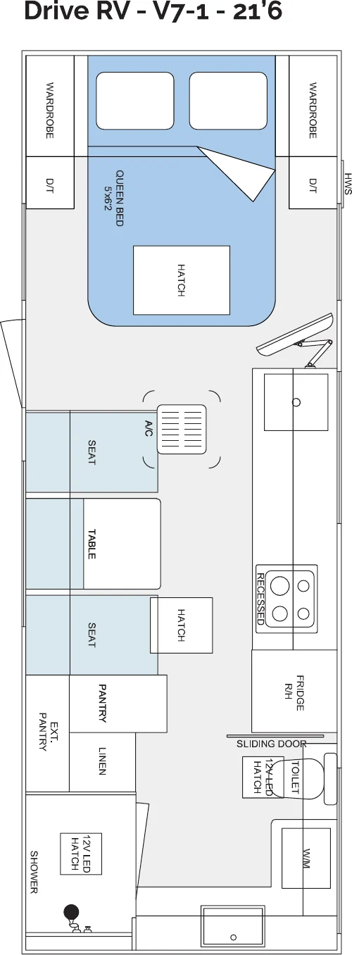 Drive RV - V7-1 - 21’6 floorplan